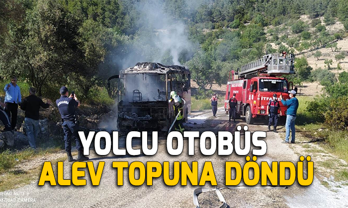 Yolcu otobüsünden çıkan dumanların ardından alev topuna döndü
