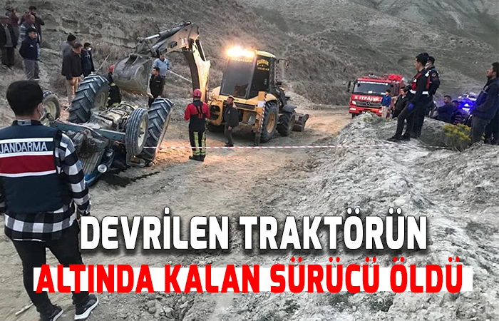 Devrilen traktörün