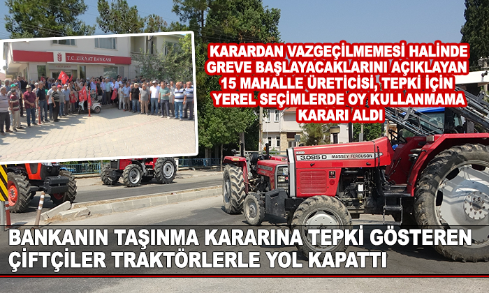 Tepki gösteren çiftçiler traktörlerle yol kapattı