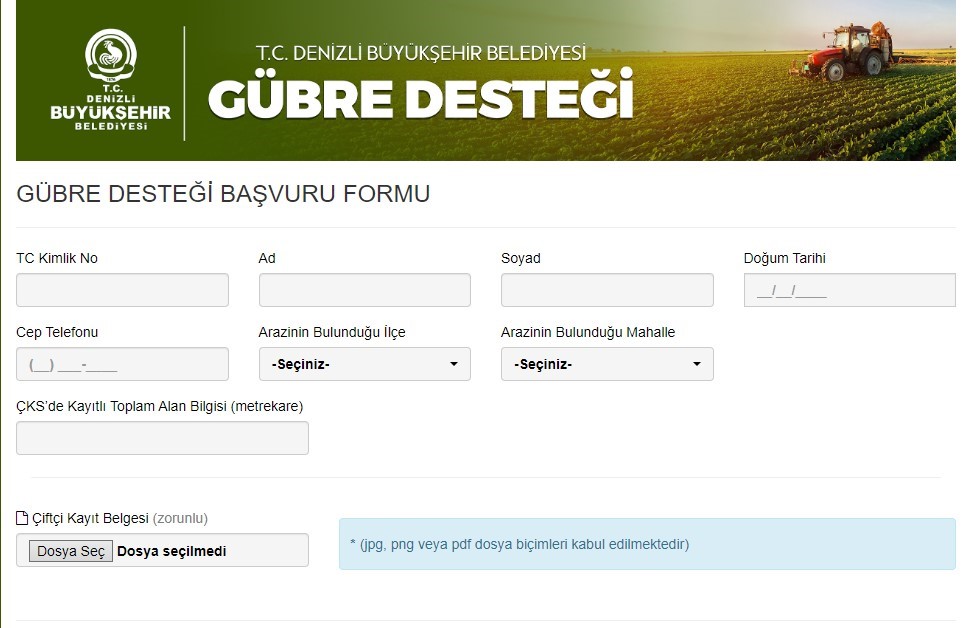 Gübre desteği müracaatları başladı