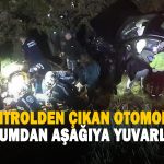 Kontrolden-çıkan-otomobil-uçurumdan-aşağıya-yuvarlandı