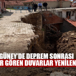 Güney’de deprem sonrası hasar gören duvarlar yenileniyor