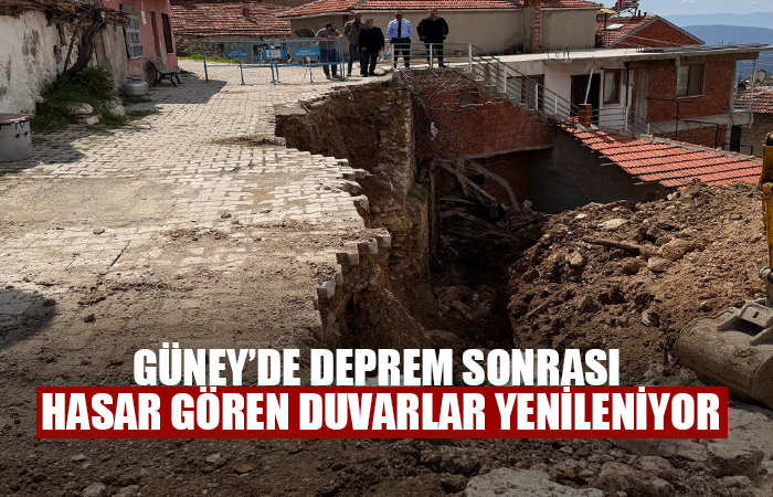 Güney’de deprem sonrası hasar gören duvarlar yenileniyor