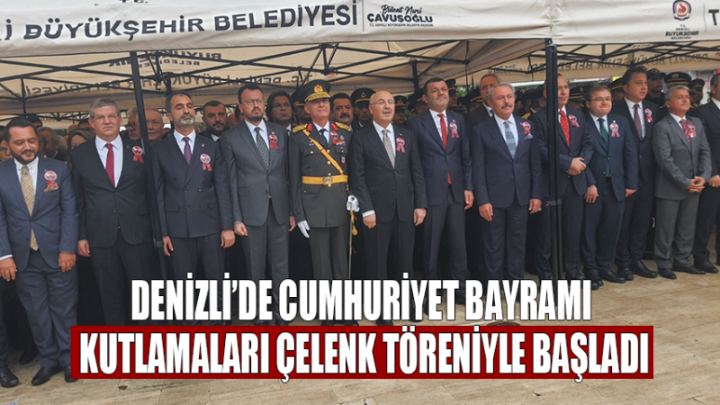Denizli’de Cumhuriyet Bayramı kutlamaları çelenk töreniyle başladı